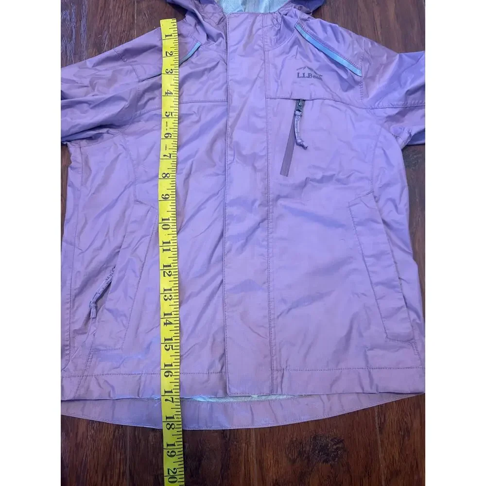 L.L. Bean Kids Trail Model Rain Jacket Windbreaker Mauve Pink Girl Size 4